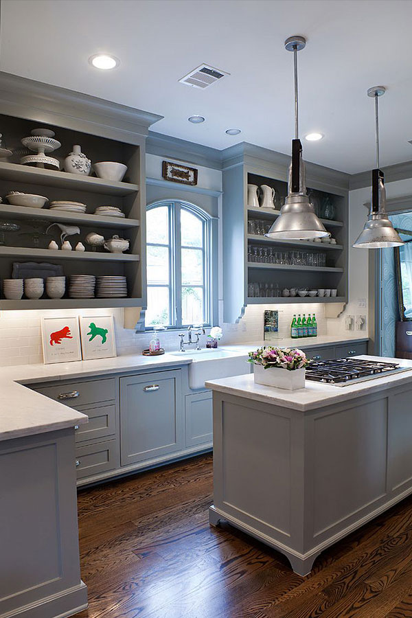 gray adds contemporary look to kitchen