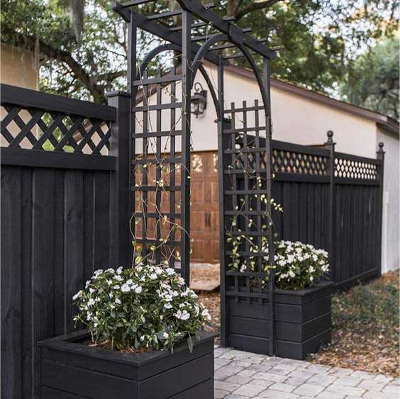 black wood fence