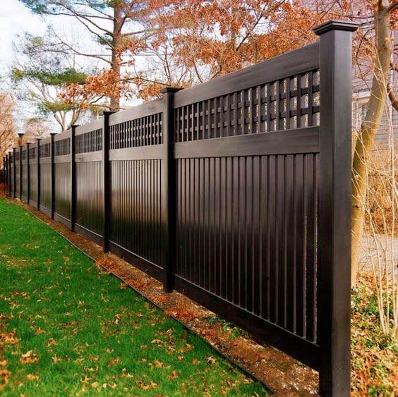 black vinyl fence