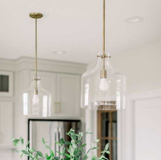 Modern lighting fixtures in kitchen