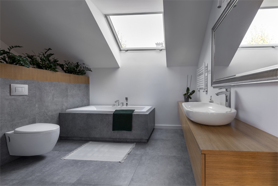 modern bathroom with smart toilet