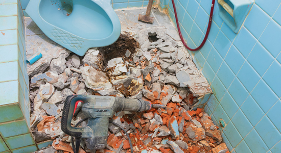 bathroom tile floor removal