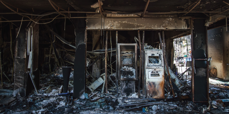 fire damaged food shop