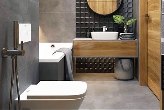 smart toilet in modern bathroom