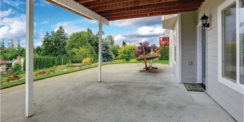 walkout concrete patio