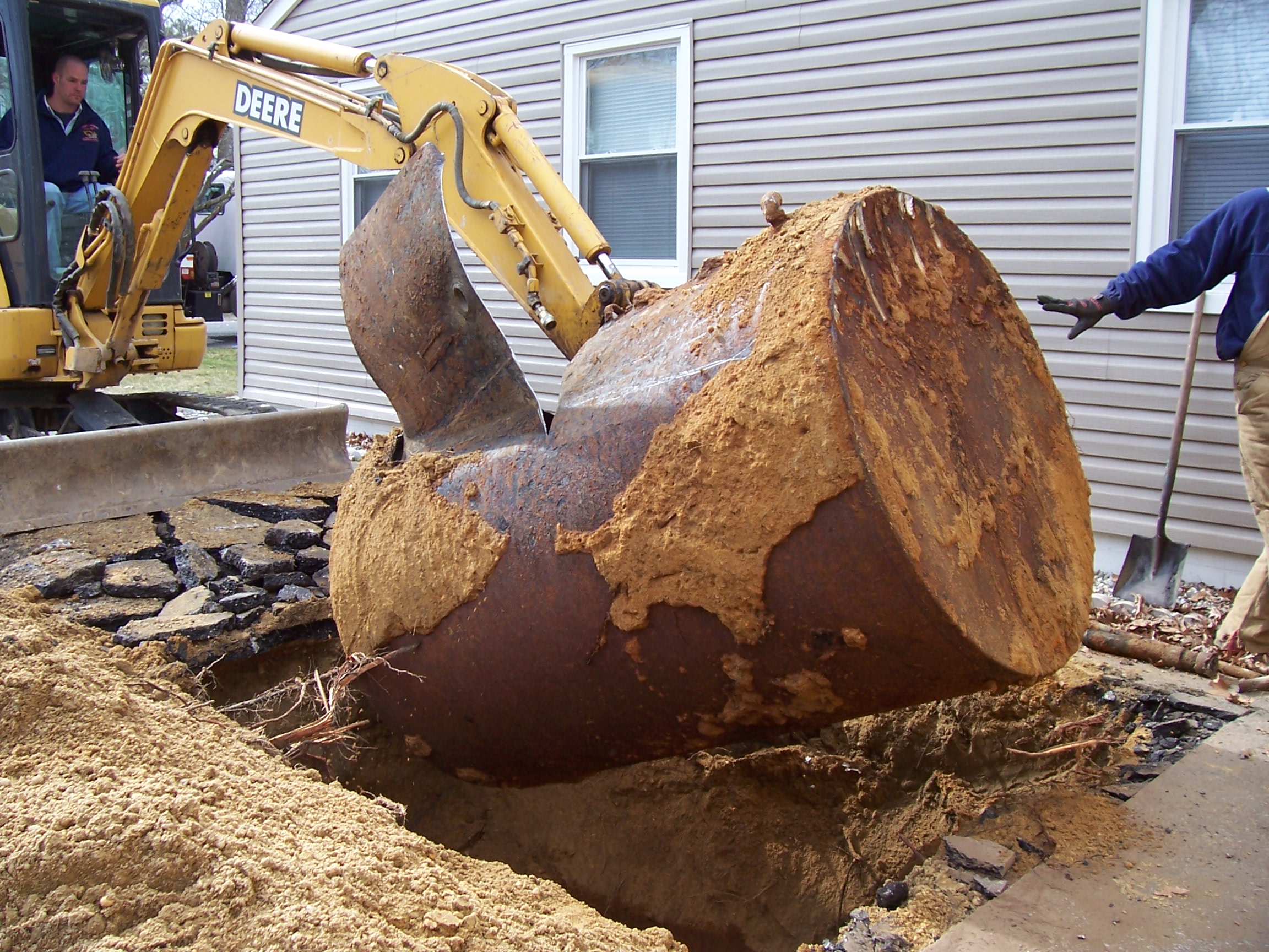 Underground oil tank removal