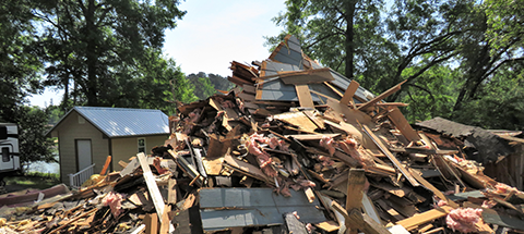 demolition debris in Michigan